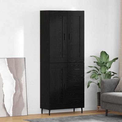 vidaXL Highboard 2 pcs Čierny dub 69,5 x 34 x 180 cm Kompozitné drevo