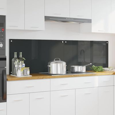 vidaXL Kuchynský obklad 2 pcs Tmavo šedá 90 x 50 cm tvrdené sklo