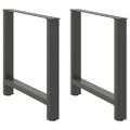 vidaXL Nohy k jedálenskému stolu, antracitové, 2 ks, 80 x (72-73) cm, oceľové