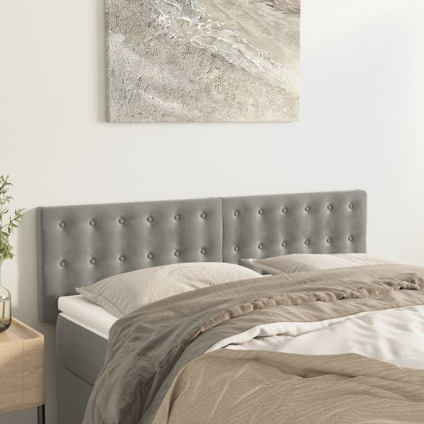 vidaXL Čelá postele 2 ks bledosivé 72x5x78/88 cm zamat