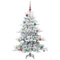 vidaXL Umelý Sklápací Vianočný Stromček Biela 150 cm PVC a oceľ