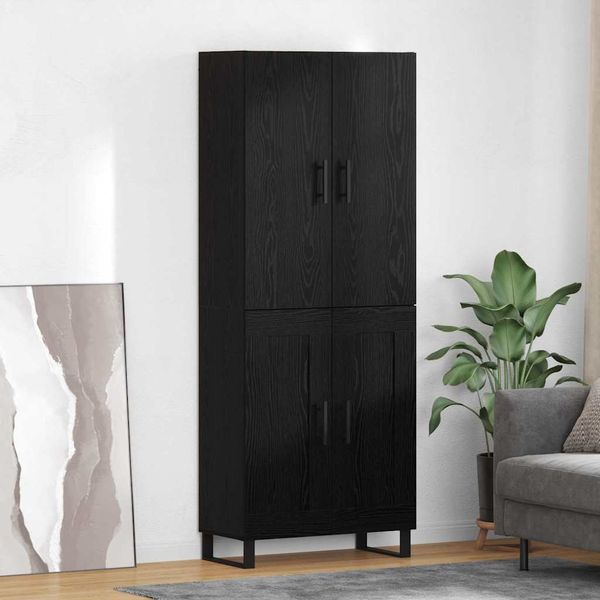 vidaXL Highboard 2 pcs Čierny dub 69,5 x 34 x 180 cm