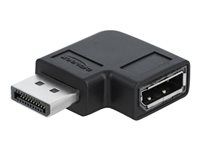 Adaptér DisplayPort - DisplayPort (M) ľavý uhol do DisplayPort (F) - DisplayPort 1.4 - 3,3 V - podpora 8K UHD (7680 x 4320) - čierny