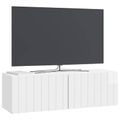 vidaXL Nástenná TV skrinka 98 x 31 x 30 cm Biela s vysokým leskom