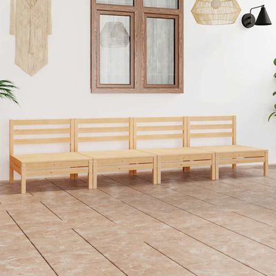 vidaXL 4-dielna záhradná sedacia súprava masívne borovicové drevo