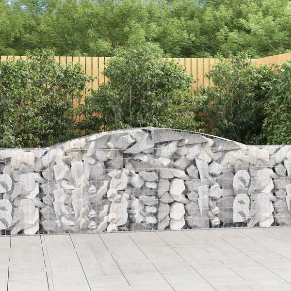 vidaXL Oblúkové gabionové koše 7 ks 400x30x80/100cm pozinkované železo
