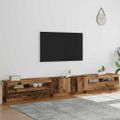 vidaXL TV skrinka s LED svetlami, staré drevo, 300x35x40 cm, umelé drevo
