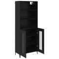 vidaXL Highboard Čierny dub 69,5 x 34 x 180 cm Kompozitné drevo