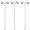 vidaXL Vonkajšie stojace lampy 3ks strieborné 215cm nehrdzavejúca oceľ