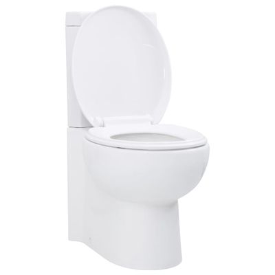 vidaXL Keramická toaleta/WC do kúpeľne, rohová, biela
