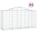 vidaXL Oblúkové gabiónové koše 5ks 200x50x100/120cm pozinkované železo