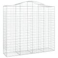vidaXL Oblúkové gabiónové koše 9ks 200x50x180/200cm pozinkované železo
