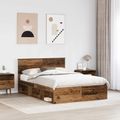 vidaXL Rám postele Staré drevo 140 x 190 cm Masívne borovicové drevo