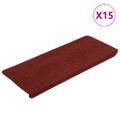 vidaXL Samolepiace nášľapy na schody 15 ks 65x24,5x3,5 cm červené