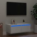 vidaXL TV skrinka s LED svetlami, biela 75x35,5x25 cm