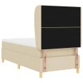 vidaXL Posteľ s pružinovým rámom Krémová 200 x 90 cm látka
