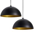 vidaXL Stropná lampa 2 ks, nastaviteľná výška, pologuľa, čierna