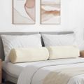 vidaXL Podložkové vankúše 2 pcs Krémová Ø 25 x 70 cm Kordúrová tkanina