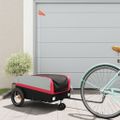 vidaXL Vozík za bicykel, čierno červený 30 kg, železo