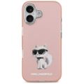 Obal Karl Lagerfeld IML Aquarelle Choupette & Logo MagSafe pre iPhone 17 ružový
