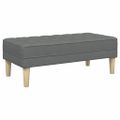 vidaXL lavička s vankúšom Tmavo šedá 113 x 57 x 39 cm látka