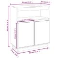 vidaXL Komoda biela 70x34x80 cm borovicový masív