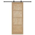 vidaXL Posuvné dvere Prírodná a čierna 83 x 232 cm Borovicový masív