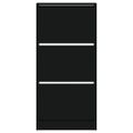 vidaXL Botník čierny 60x21x125,5 cm kompozitné drevo