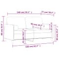 vidaXL 2-miestna pohovka s vankúšmi vínovočervená 140 cm zamat