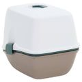 vidaXL Toaleta pre mačky s krytom biely a hnedý 58,5x39,5x43 cm PP