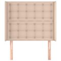vidaXL Čelo postele so záhybmi kapučínové 103x16x118/128 cm umelá koža