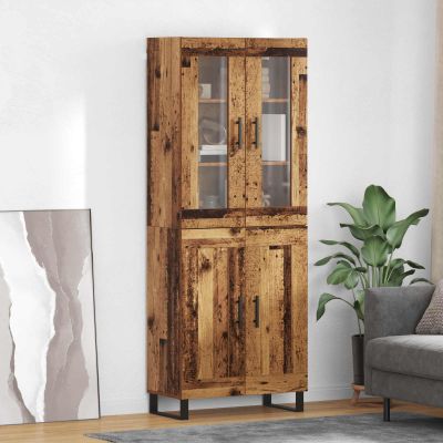 vidaXL Highboard 2 pcs Staré drevo Kompozitné drevo