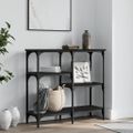 vidaXL Konzolový stolík čierny 80x29x75 cm kompozitné drevo
