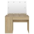 vidaXL Toaletný stolík s LED svetlami 110x55x145 cm MDF dubový