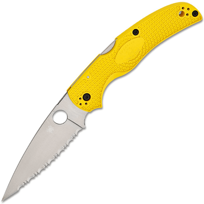 Spyderco C244SYL Native Chief Salt Yellow Lightweight Serrated vreckový nôž 10,2cm, Satin, žltá, FRN