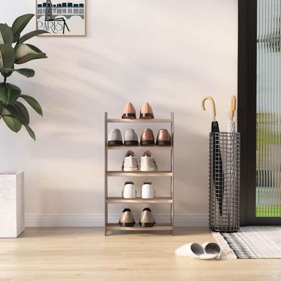vidaXL Regál na topánky sivý 45x24x81 cm spracované drevo