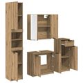 vidaXL Sada kúpeľňového nábytku 4 pcs Remeselný dub Kompozitné drevo