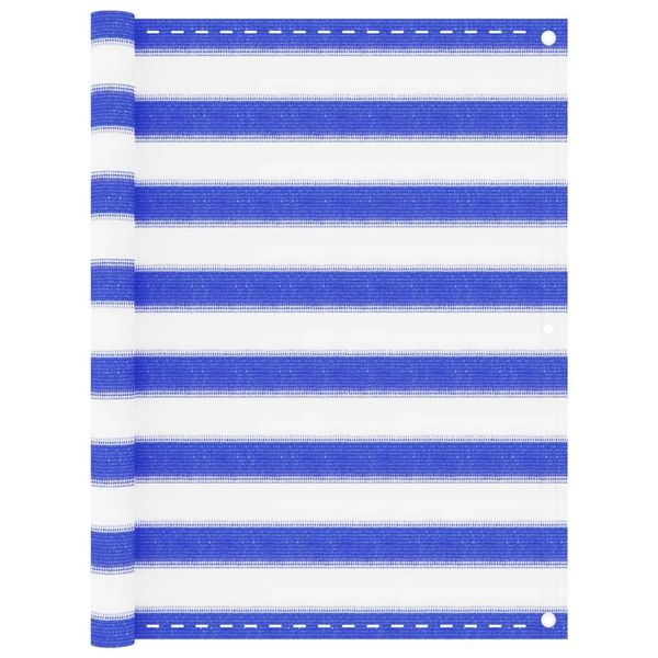 vidaXL Balkónová markíza modrá a biela 90x400 cm HDPE