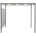 vidaXL Altánok so zaťahovacou strieškou 3x4x2,3 m krémový 180 g/m²