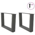 vidaXL Nohy konferenčného stolíka v tvare V, 2 ks, antracitové, 60 x (30-31,3) cm, oceľ
