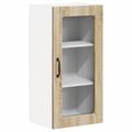 vidaXL Nástenný sklenený kabinet LUCCA Dub sonoma 40 x 31 x 80 cm