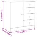 vidaXL Komoda ALTA biela 77x35x73 cm borovicový masív