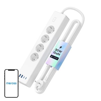 Meross MSP844(EU) inteligentný rýchlonabíjací napájací pás, 4 zásuvky + 2x USB-A + 2x USB-C (Matter)