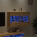 vidaXL TV nástenná skrinka s LED svetlami dub sonoma 98,5x30x60,5 cm