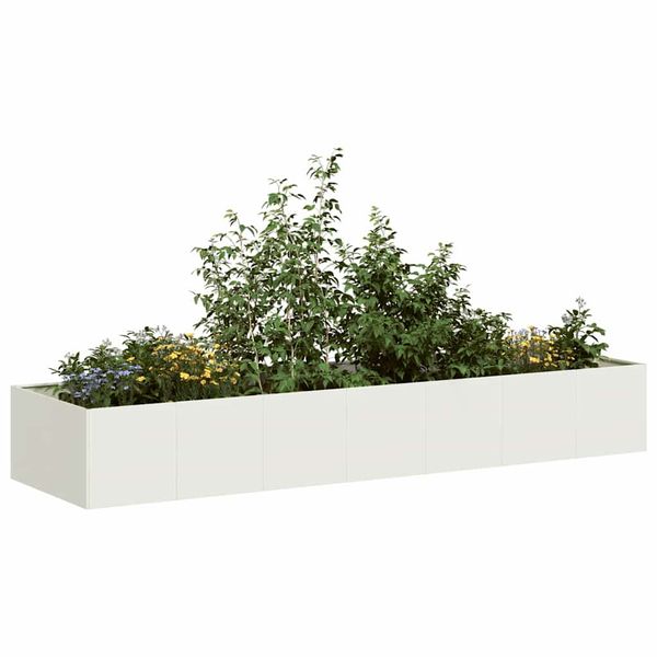 VidaXL kvetináč Biely 280x80x40 cm Oceľ