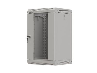 Lanberg racková skriňa 10'' nástenná 9u/300x300 (flat pack) s presklenými dverami šedá