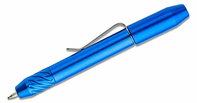 CRKT CR-TPENBOND2 TECHLINER™ Super Shorty BLUE taktické pero 10 cm, modrá, hliník, čierna náplň