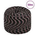 vidaXL Lodné lano čierne 8 mm 50 m polypropylén