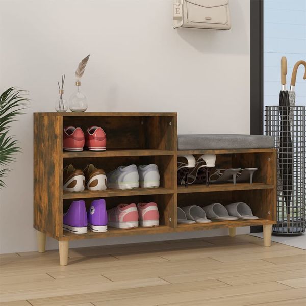 vidaXL Botník dymový dub 102x36x60 cm spracované drevo