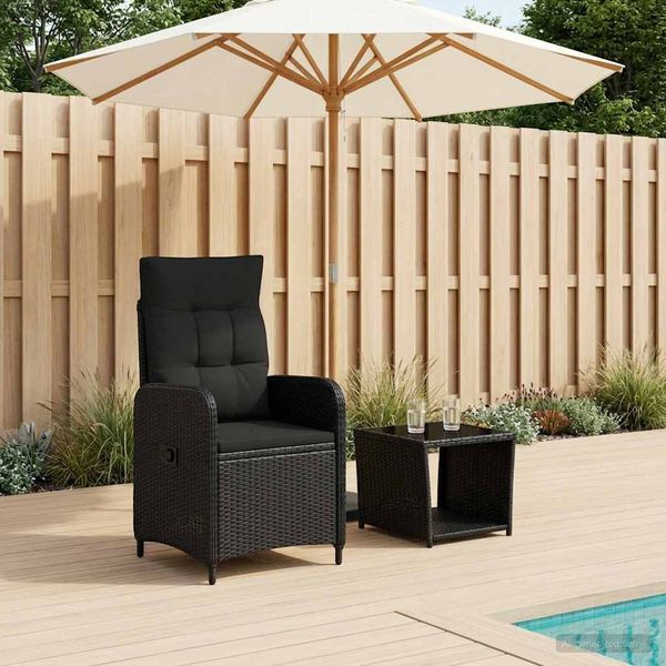 vidaXL Záhradný lounge set 2 ks Čierna